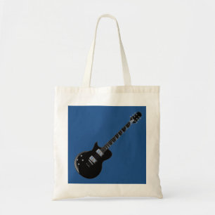 Elektrisk Guitar Blue Black Pop Art Tygkasse