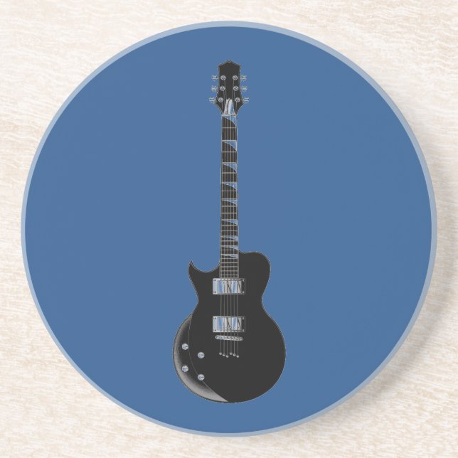 Elektrisk Guitar Blue Black Pop Art Underlägg (Framsidan)