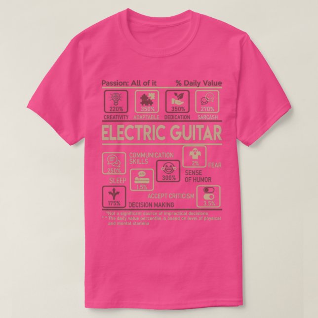 Elektrisk, guitar-multitasking, gift-artikel med d t shirt (Design framsida)