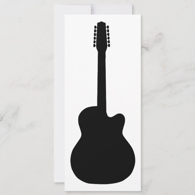 elektrisk guitarsilhuett inbjudningar (Framsida)