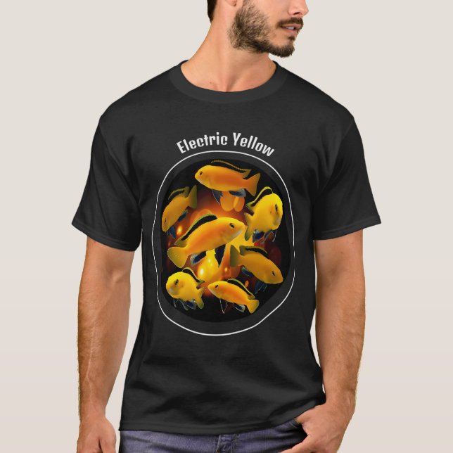 Elektrisk gul ciklid-tröja t shirt (Framsida)