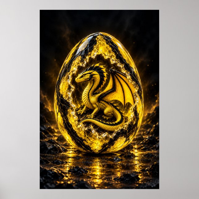 Elektrisk gul drakägg poster (Framsidan)