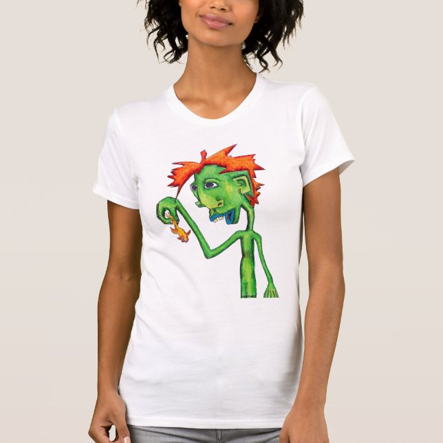 Elektrisk guldfisk tee shirt (Framsida)