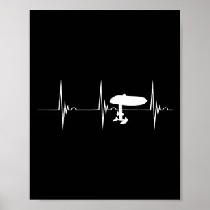 Elektrisk Hydrofoil Surfbräda Efoil Heartbeat Ekg Poster