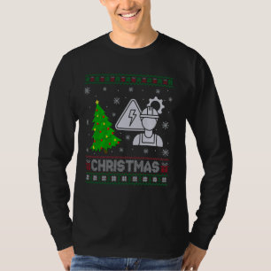 Elektrisk Ingenjör Julafton Träd Lighting Ugly Kri T Shirt