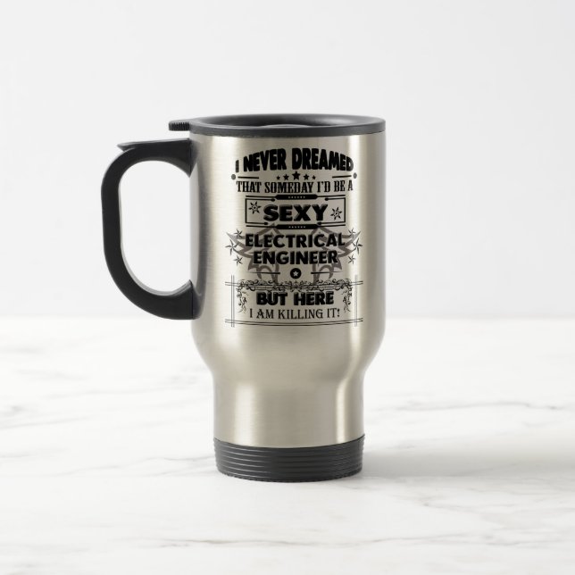 Elektrisk ingenjörtravel mug som iscensätter gåvor resemugg (Vänster)