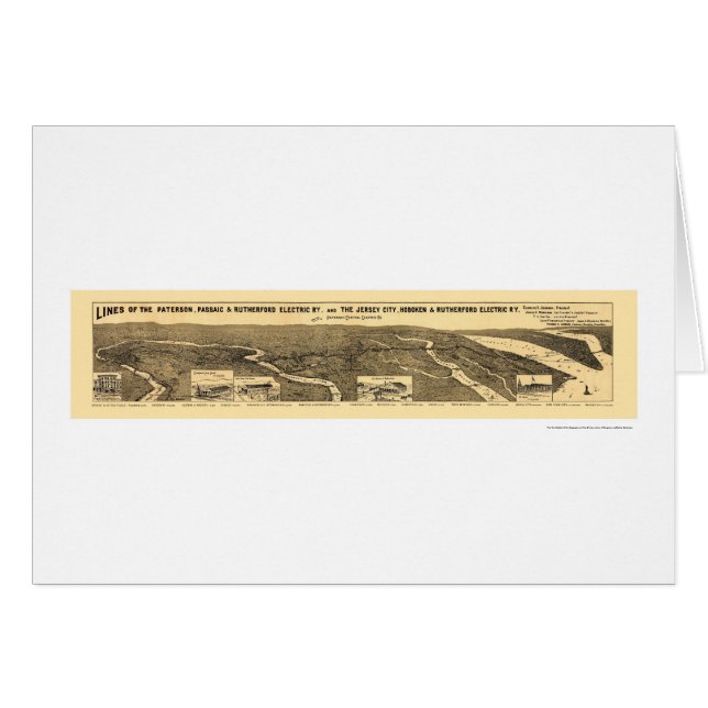 Elektrisk järnväg järnvägkarta 1894 hälsningskort (Framsidan Horizontal)