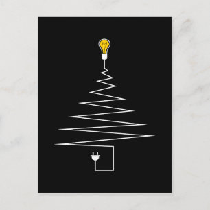 Elektrisk julgran helg vykort
