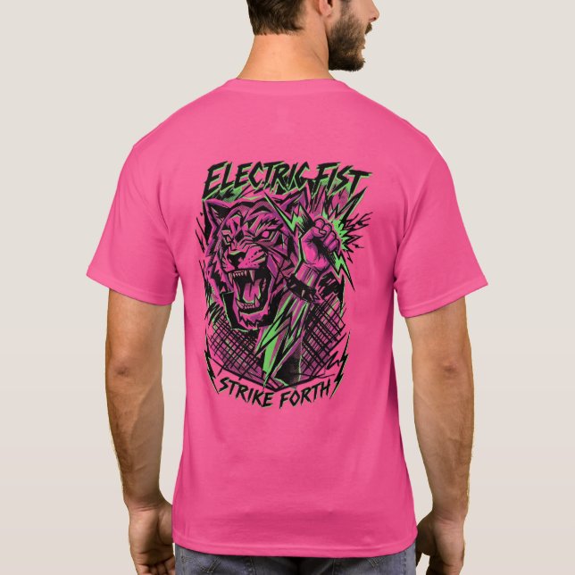 Elektrisk Knutnäve Tiger Tröja – Neon Cyberpunk Ti (Baksida)