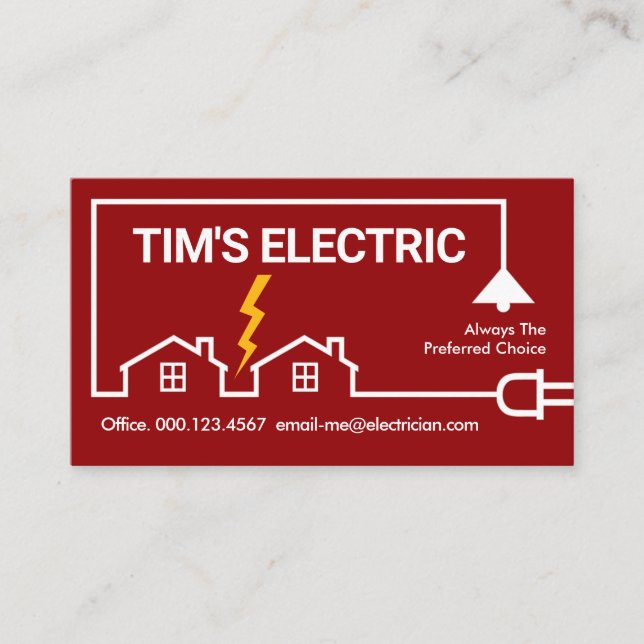 Elektrisk krets Bygga kraftledning Visitkort (Framsida)