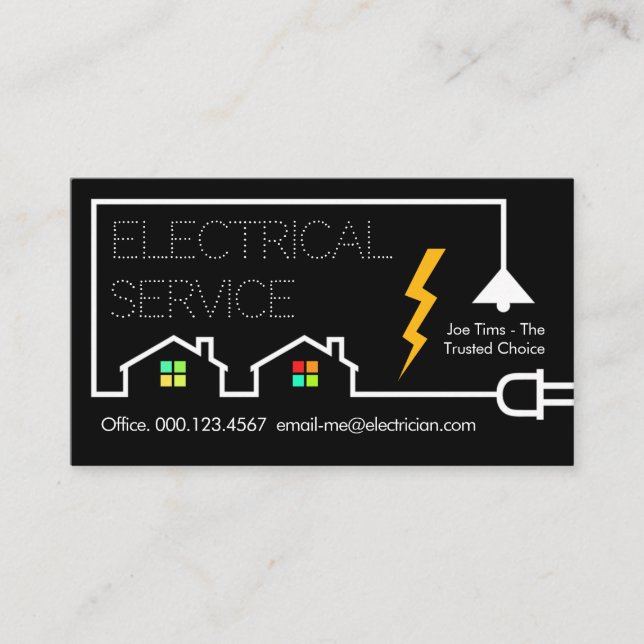 Elektrisk krets Bygga kraftledning Visitkort (Framsida)