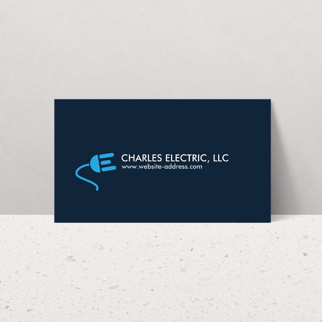 ELEKTRISK LOGOTYP MODERN-AFFÄRSKORT I BLUE VISITKORT (Skapare uppladdad)