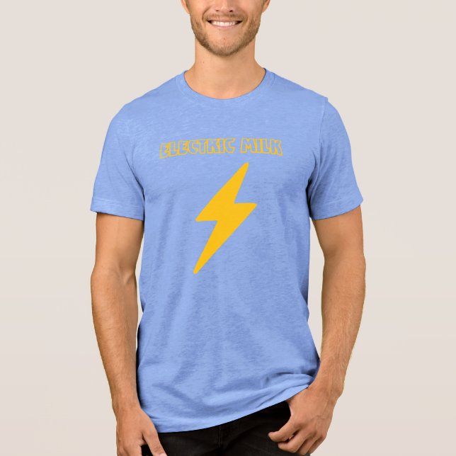 Elektrisk mjölkbult & blå t shirt (Framsida)