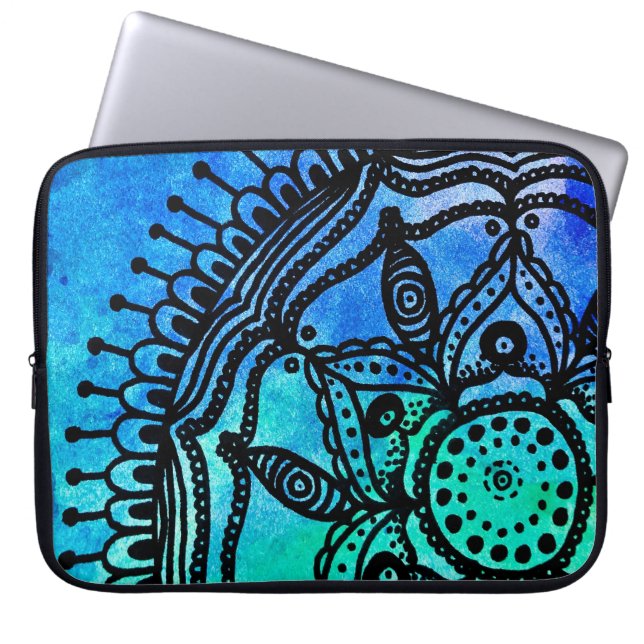 Elektrisk muff för vattenfärgMandalabärbar dator Laptop Sleeve (Framsidan)