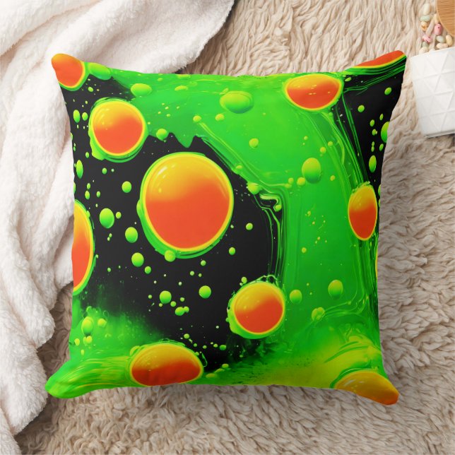 Elektrisk neon bubbeldans kudde (Filt)
