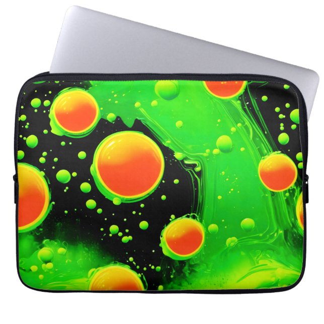 Elektrisk neon bubbeldans laptop fodral (Framsidan)