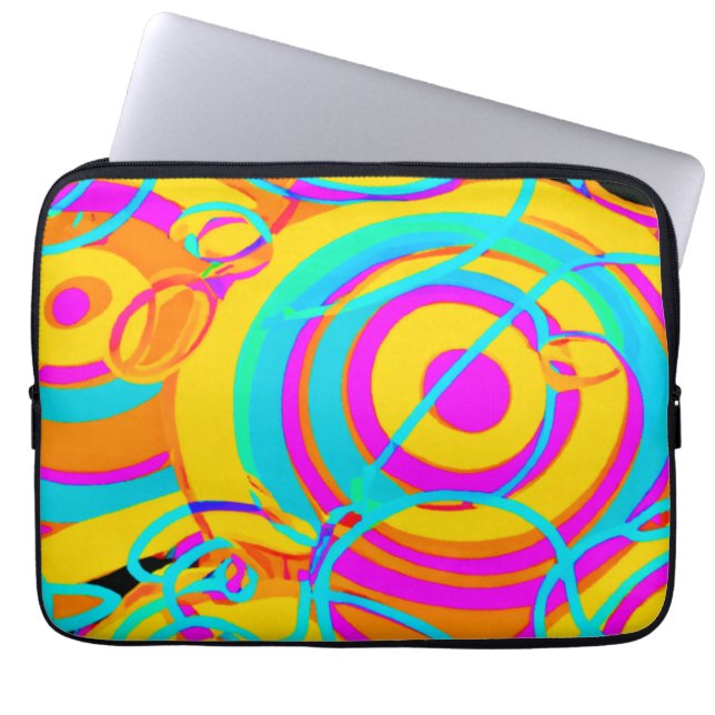 Elektrisk Neon Mönster Art-design Laptop Fodral (Framsidan)