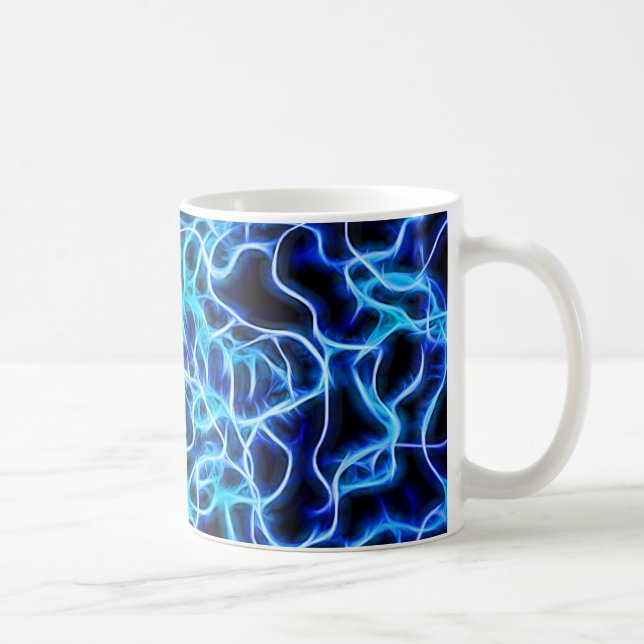 Elektrisk Neonblå Teslaspol Blixt Kaffemugg (Höger)