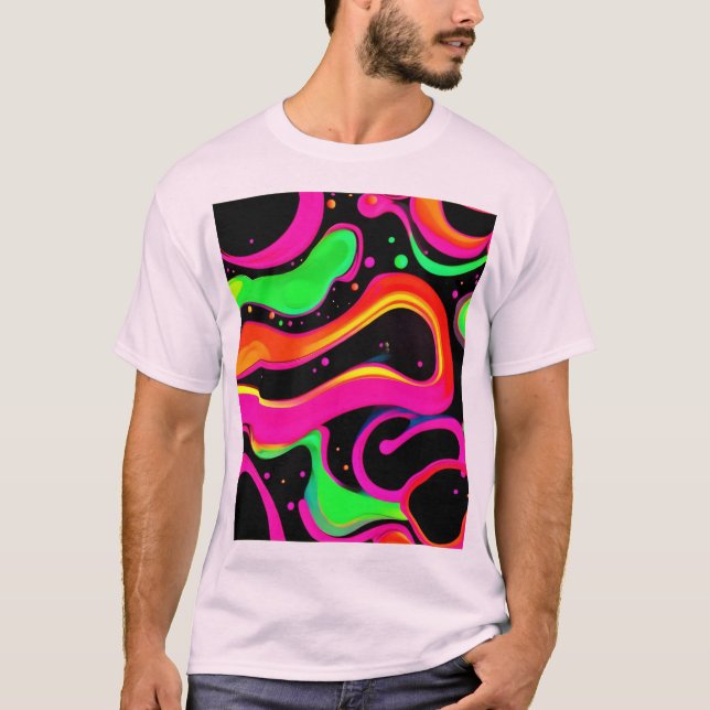 Elektrisk neonvätskesprut t shirt (Framsida)