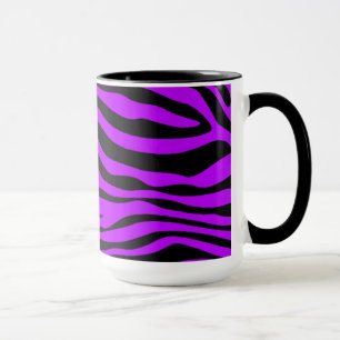 Elektrisk purpurfärgad zebra ränder; Konståknin Mugg