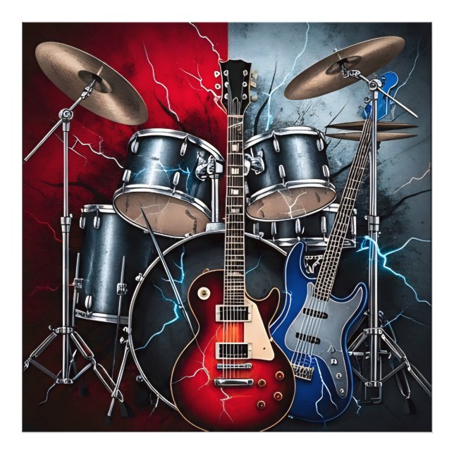 Elektrisk raseri av rock fototryck (Framsidan)