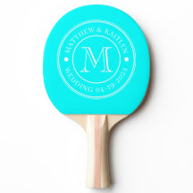 Elektrisk Retro Cyan Bröllopsmonogram
