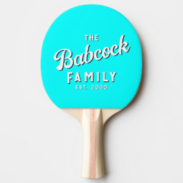 Elektrisk Retro Cyan Familjenamn & År Pingisracket