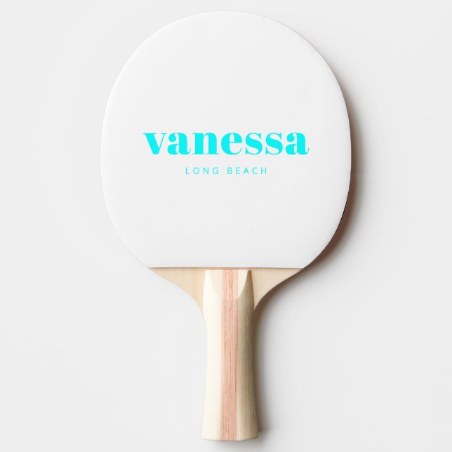 Elektrisk Retro Cyan Ful Minimal Modern KlassiskNa Pingisracket (Framsidan)