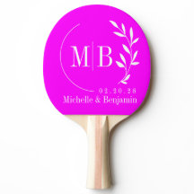Elektrisk Retro Rosa Blad Bröllopsmonogram Pin