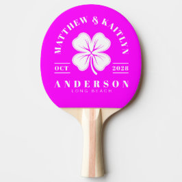 Elektrisk Retro Rosa Irländsk Klöver Bröllopskrön Pingisracket