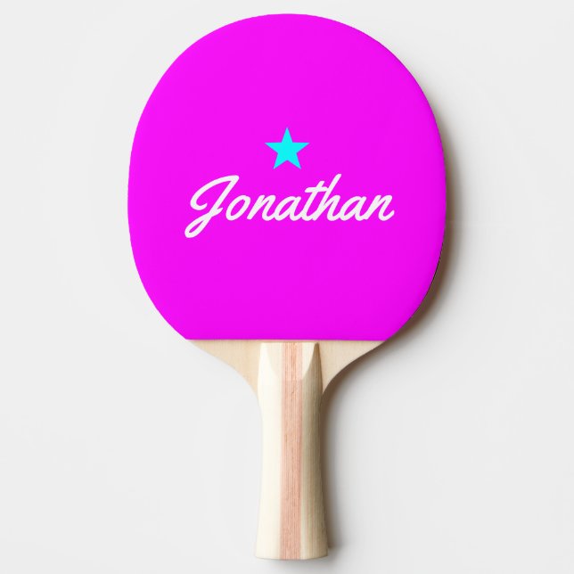 Elektrisk Retro Rosa Vintage BL Star Signatur Pingisracket (Framsidan)
