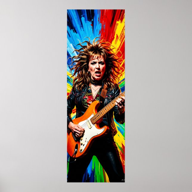 Elektrisk Rock Fury i Färgexplosion Poster (Framsidan)