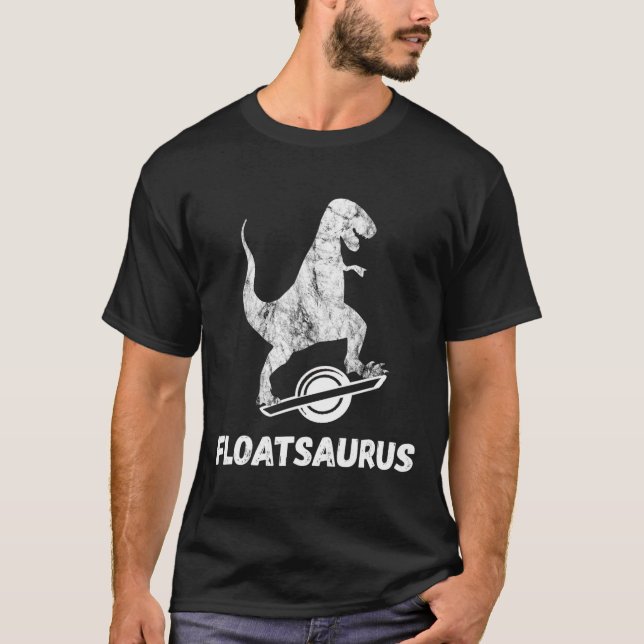 Elektrisk Skateboard Float T-rex Saurus Ett Hjul V T Shirt (Framsida)