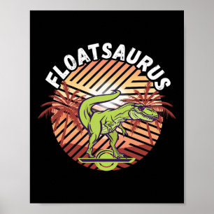 Elektrisk Skateboard Flytande Tyrannosaurus Onewhe Poster
