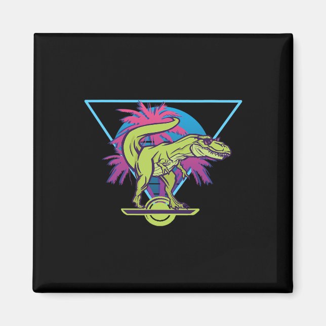 Elektrisk Skateboard Modern Flytande T-Rex Retro P Magnet (Framsidan)