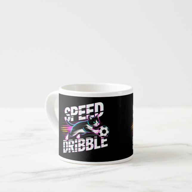 Elektrisk Speed Dribble Katt - Fotbollsentusiaster Espressomugg (Framsida vänster)