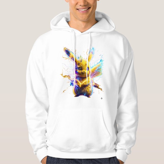 Elektrisk Stöt Pikachu - Hyperrealistisk Neon Åska Hoodie (Framsida)
