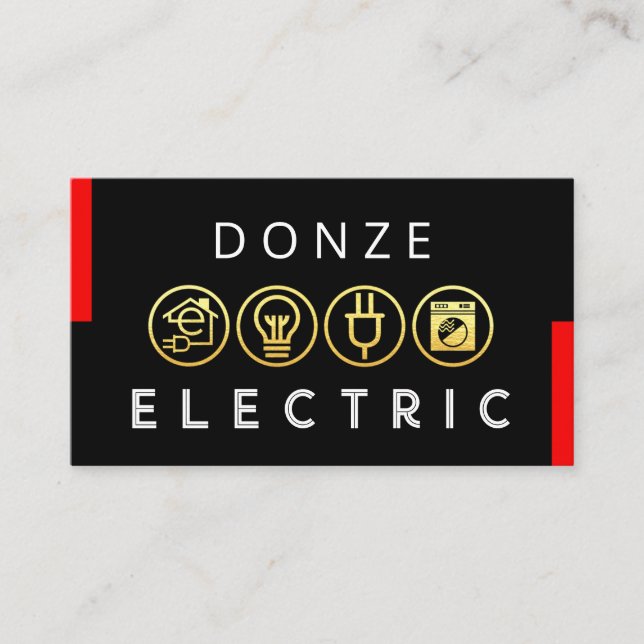 Elektrisk Symbol Ikon Reparation Visitkort (Framsida)