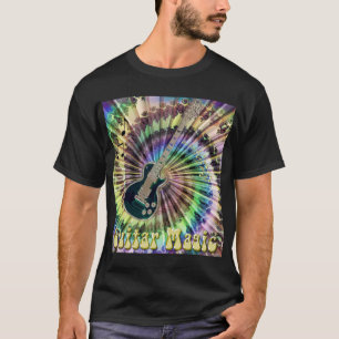 Elektrisk Tie-Färg virvlar runt gitarrmagiskjorta Tee Shirt