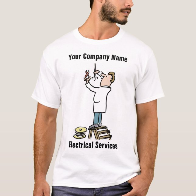 Elektrisk Tjänsteföretag Ljusmontör T Shirt (Framsida)