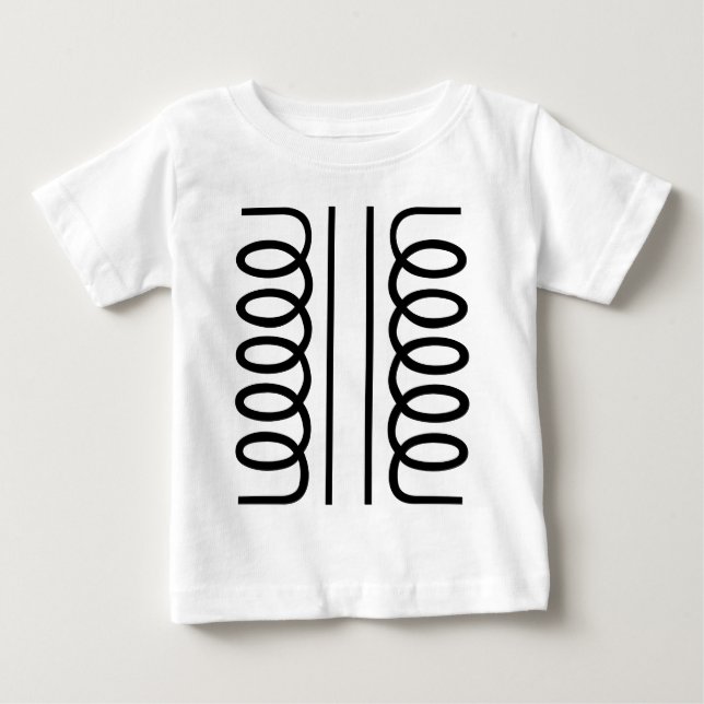 Elektrisk transformator - svart tee (Framsida)