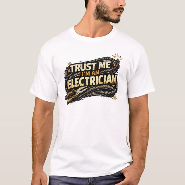 Elektrisk Vintage Tång Kabel Industriell Tee (Framsida)
