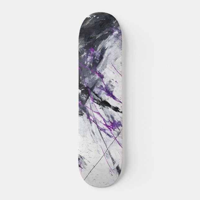 Elektrisk Violett Marmor Abstrakt Skateboard (Framsida)