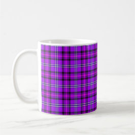 Elektrisk Violett och Fuchsia Rutig Lila Kaffemugg