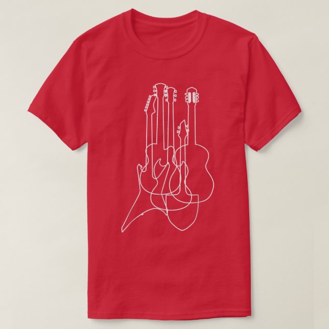 Elektriska akustiska gitarrer Classical Music Älsk T Shirt (Design framsida)