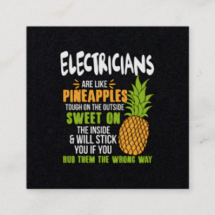 Elektriska är som ananas. fyrkantigt visitkort