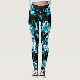 Elektriska blåa gnista triangelflamma leggings