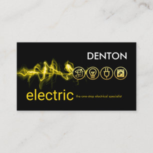 Elektriska Blixten Driver Elektriska Ikoner Visitkort