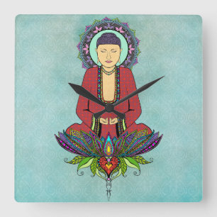 Elektriska Buddha tar tid på Fyrkantig Klocka