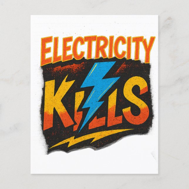 Elektriska Dödor, fetstil Graffiti Design Flygblad (Framsidan)